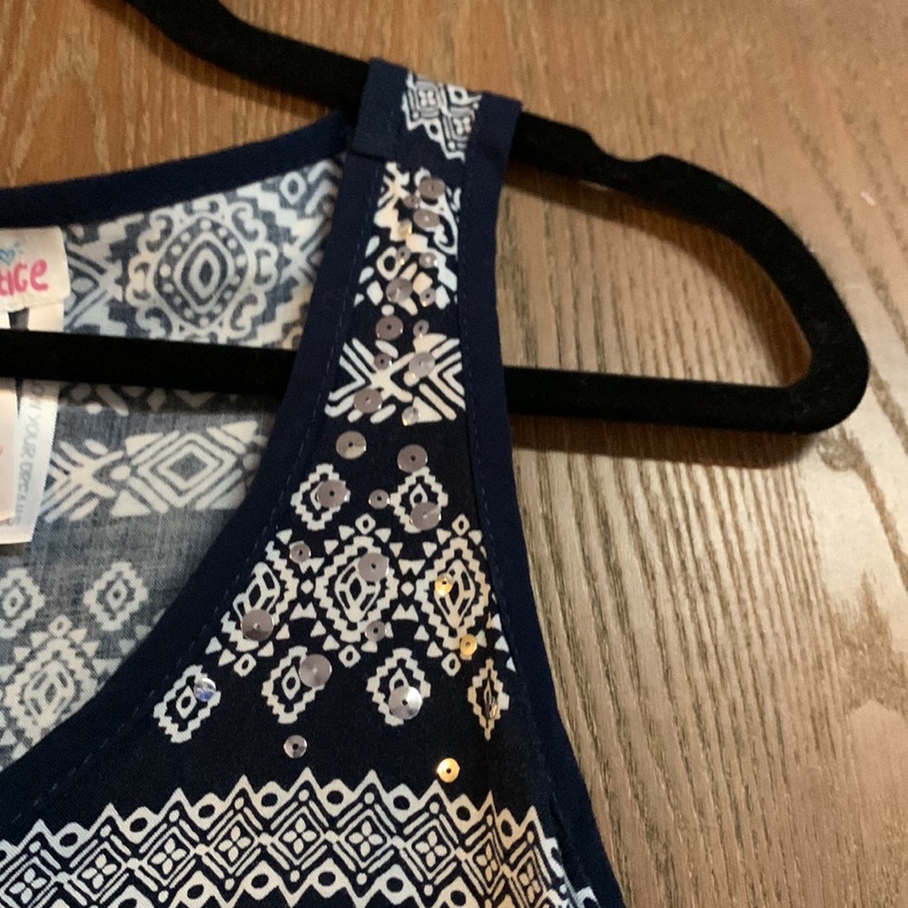 Justice Navy patterned Racerback Tank - Picture 3 of 4